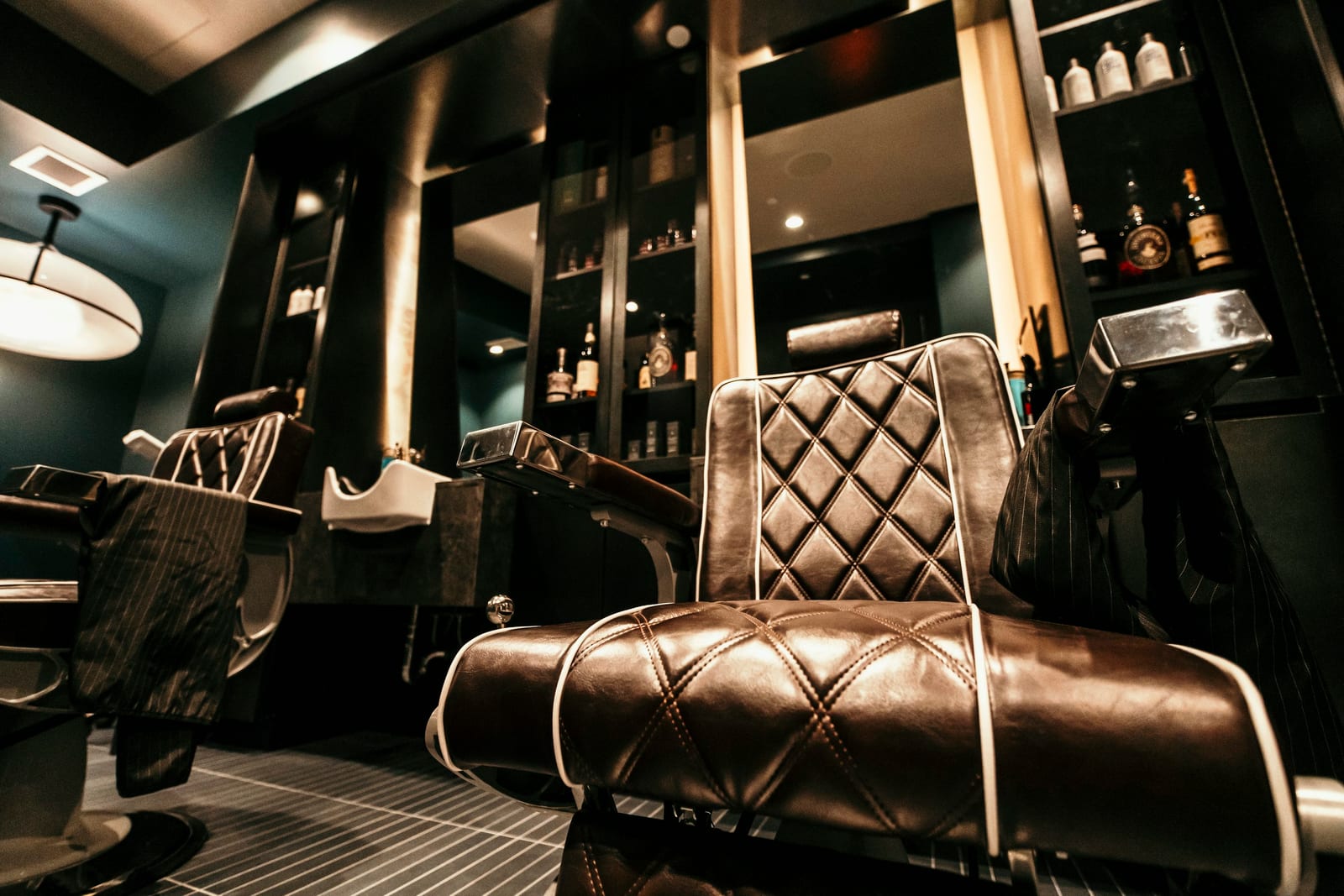 Barber chair ready for a regular haircut appointment