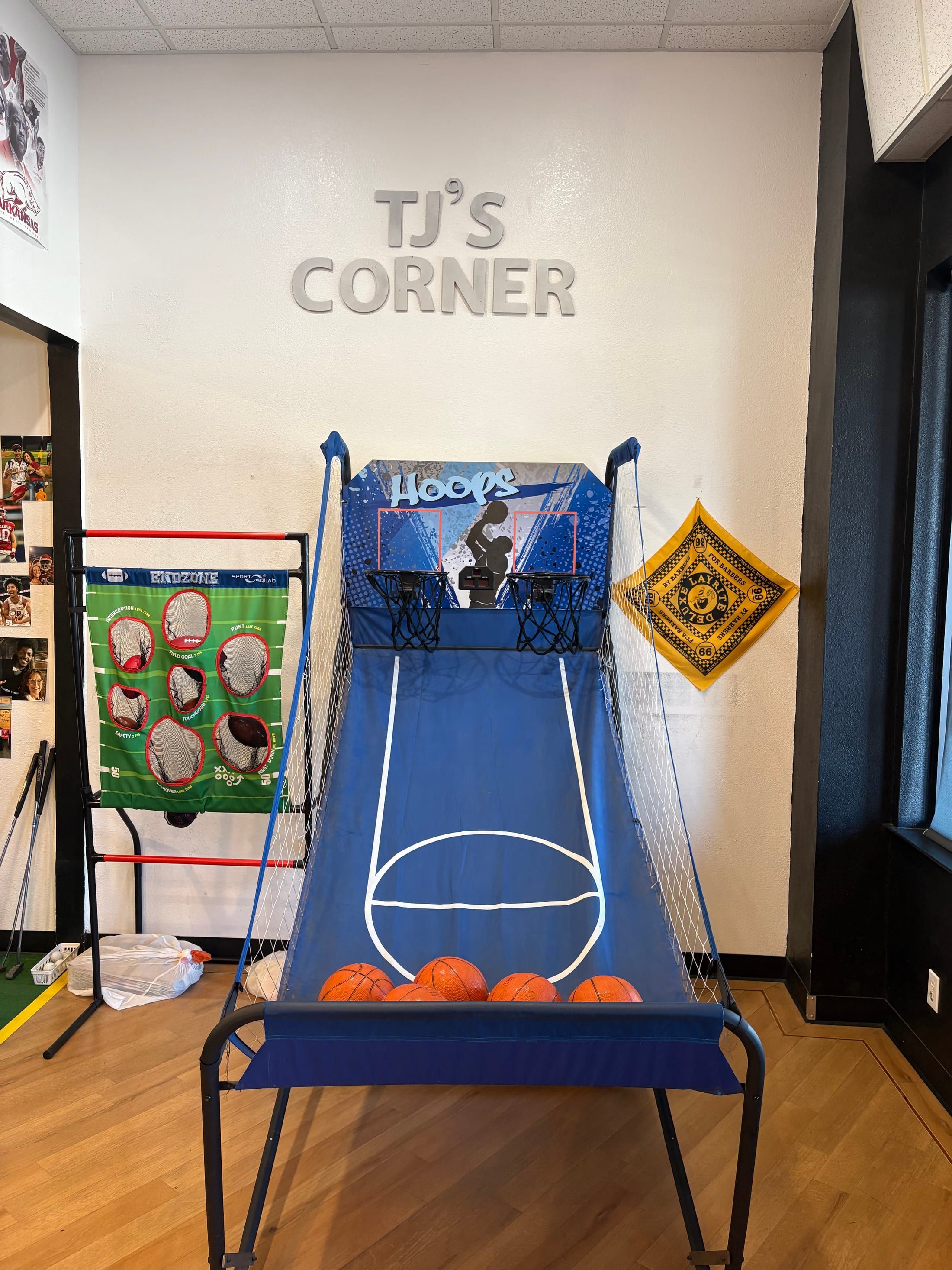 Fantasy Sports Cuts TJ's Corner basketball arcade and football game area in Fayetteville AR